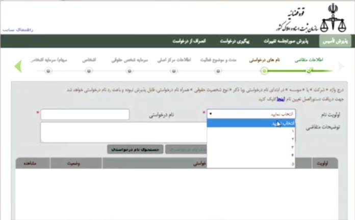 راهنمای تصویری نحوه ی ثبت (تأسیس)شرکت در سامانه اینترنتی اداره ثبت  شرکت ها-3